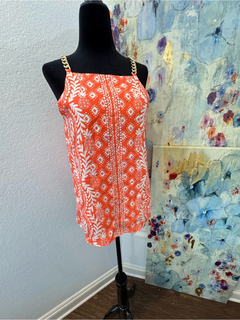 NWT Lilly Pulitzer Sz 4 Joannah Silk Top Flamingo Feather Harbour View $168